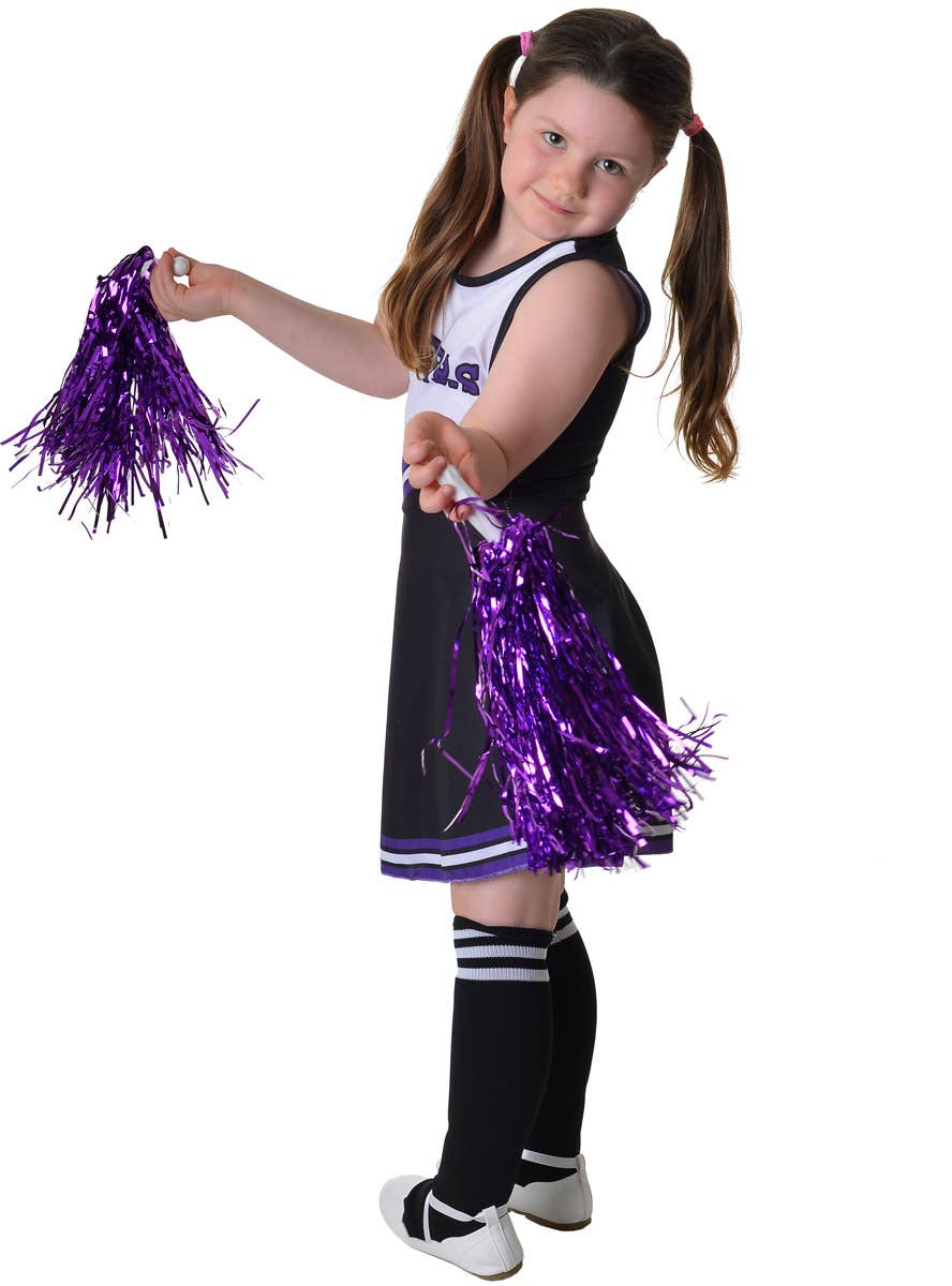 Image of Quirky Black Cheerleader Girl's Costume - Alternate Image