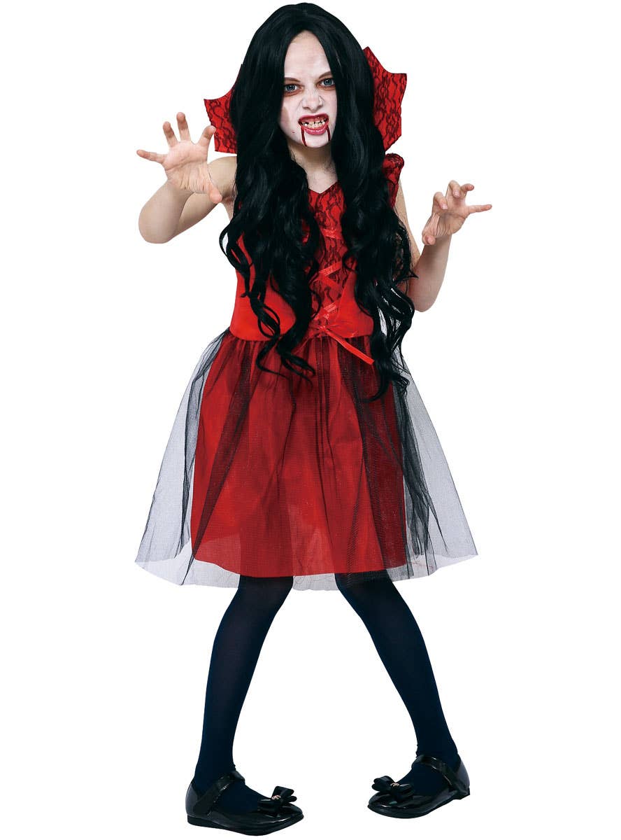 Image of Miss Vampiress Girls Budget Halloween Costume - Main Image