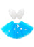 Image of Starry Blue and Silver Tutu and Angel Wings Costume Set