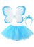 Image of Glittery Blue Fairy Tutu Wings and Headband Costume Set