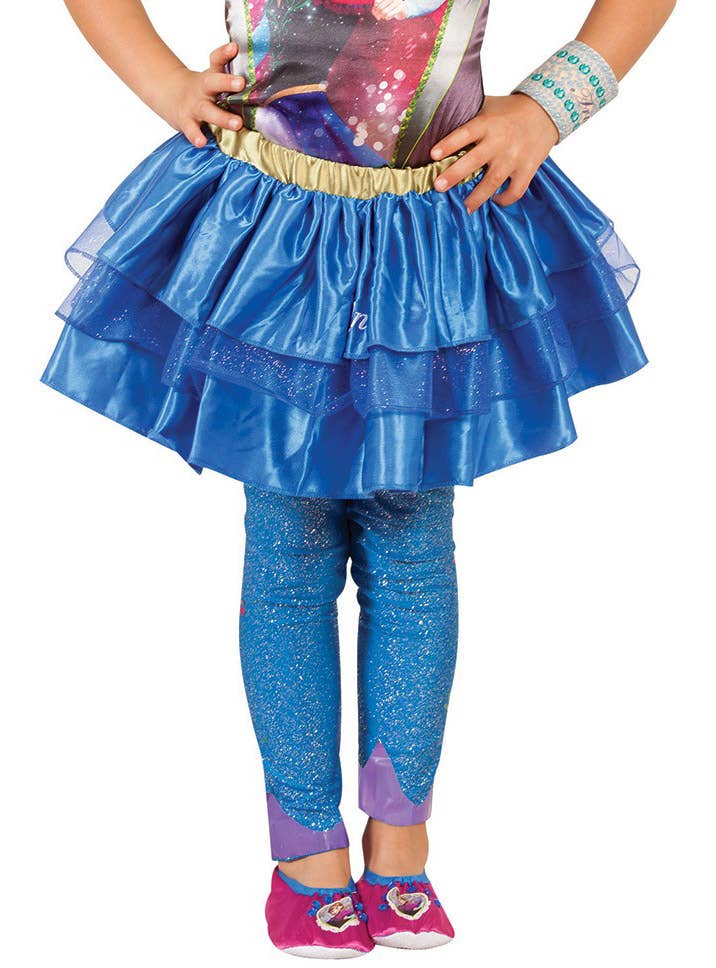 Image of Frozen Princess Anna Girl's Blue Glitter Footless Tights - Alternate Image 1