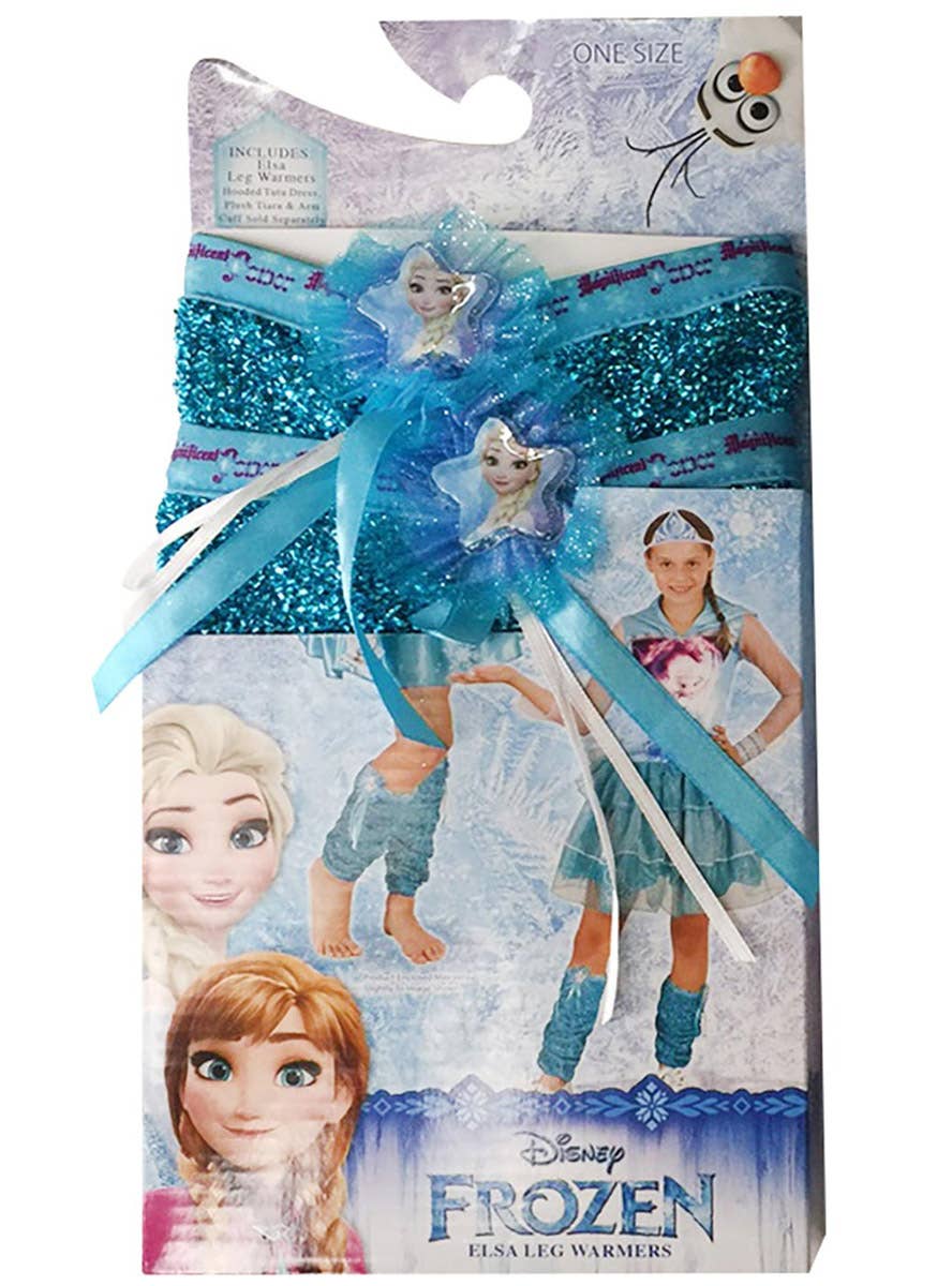 Image of Frozen Queen Elsa Metallic Blue Leg Warmers - Packaging Image