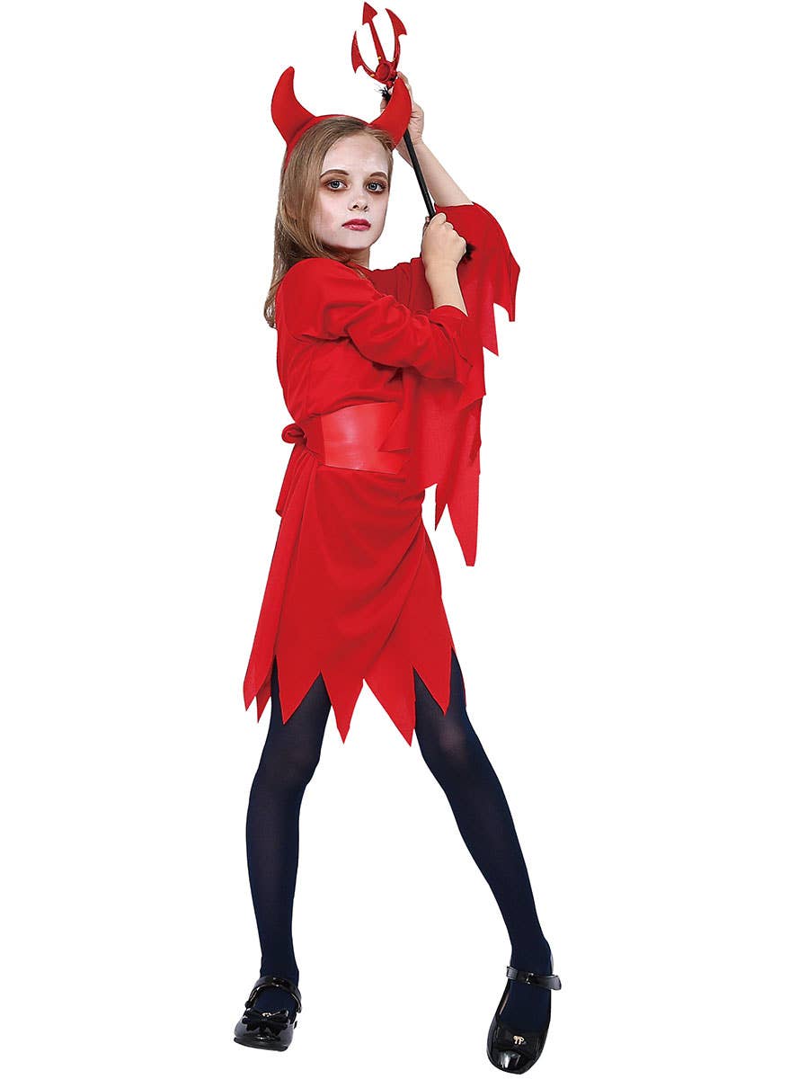 Girls Red Devil Halloween Costume - Alternate Image