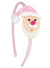 Image of Pastel Pink Glitter Santa Claus Girl's Christmas Headband - Main Image