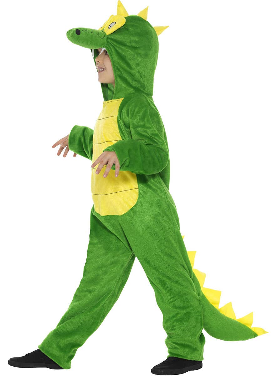 Image of Cool Green Crocodile Girls Animal Onesie Costume - Side Image