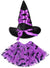 Image of Darling Purple and Black Girl's Witch Hat and Tutu Set