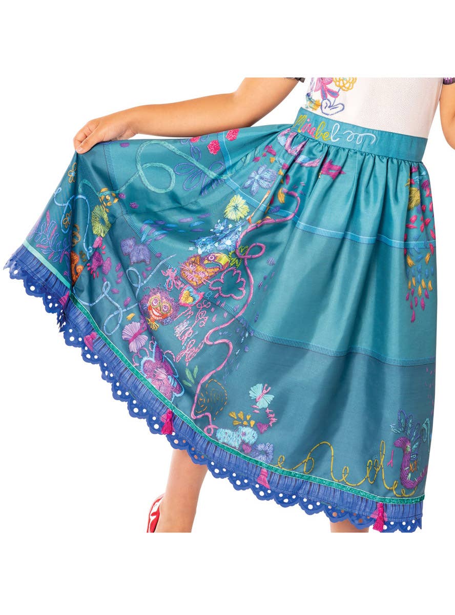 Image of Deluxe Girl's Mirabel Encanto Dress Up Costume - Close Skirt Image