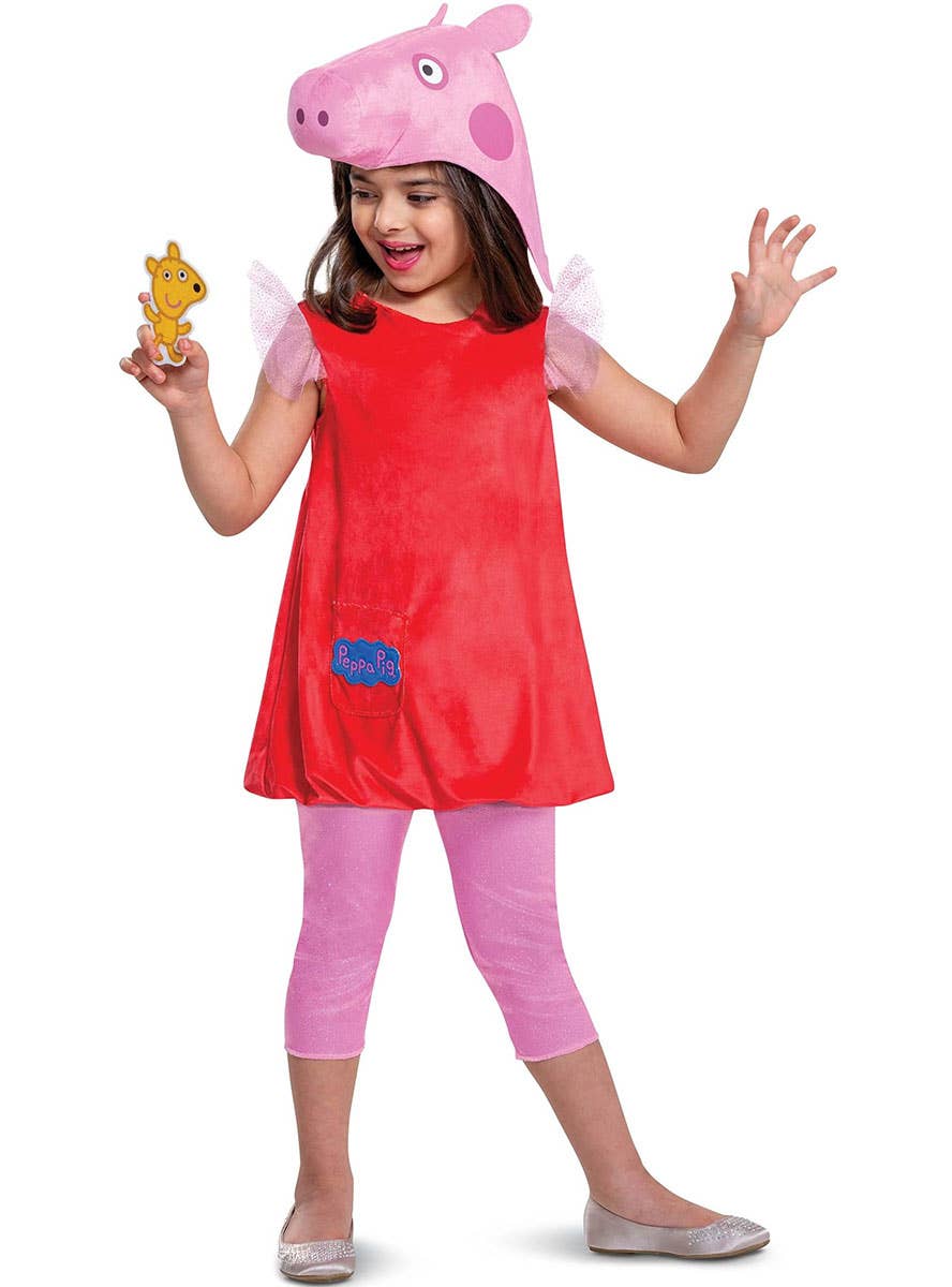 Image of Deluxe Licensed Peppa Pig Girls Costume - Alternate Front View