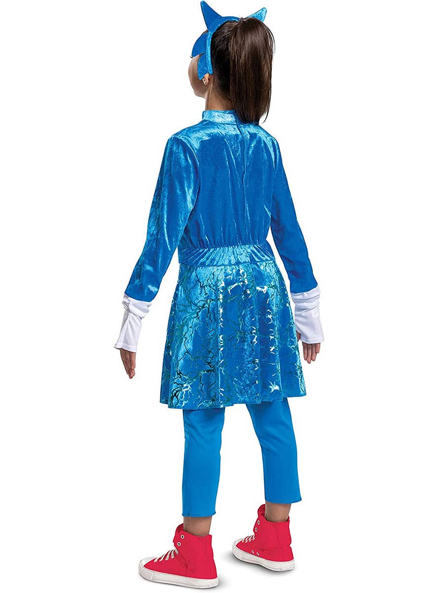 Image of Sonic the Hedgehog Girls Deluxe Movie Costume - Back View