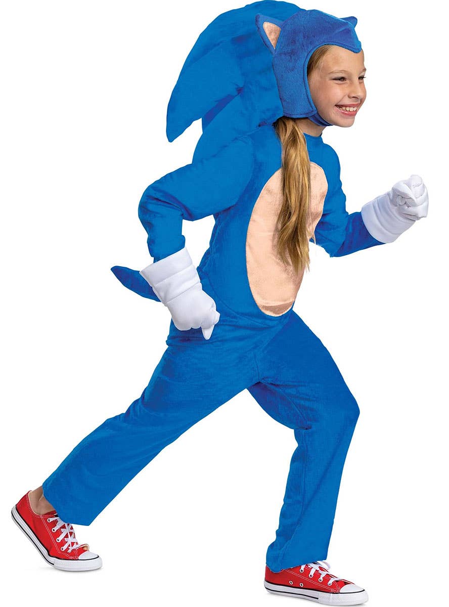 Image of Licensed Girls Deluxe Sonic the Hedgehog Movie Costume - Front View