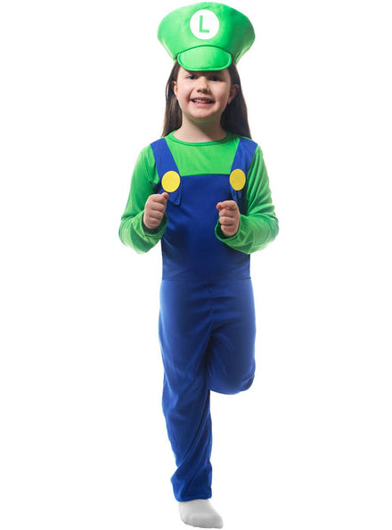 Image of Super Green Plumber Girls Luigi Costume