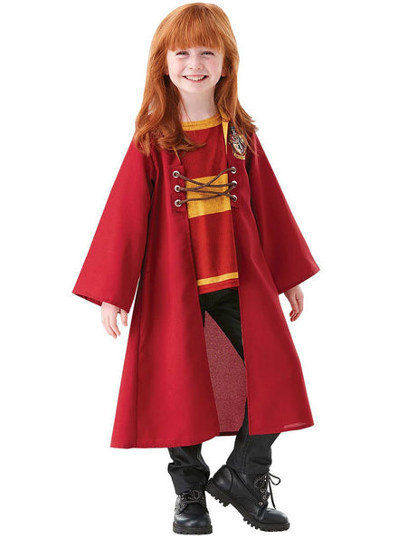 Image of Gryffindor Quidditch Robe Harry Potter Girls Costume - Main Image