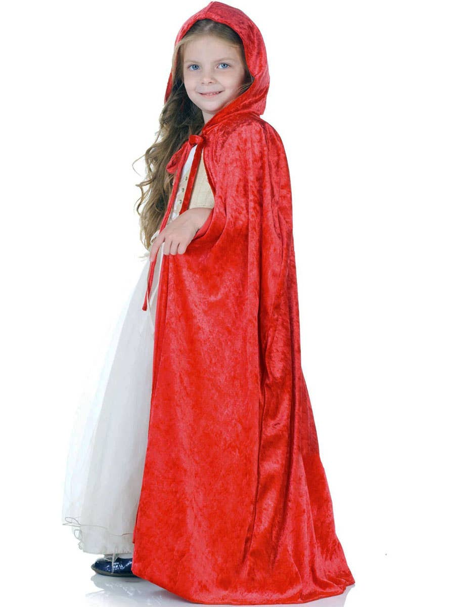 Image of Hooded Red Riding Hood Girls Velvet Costume Cape
