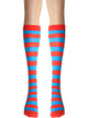 Image of Striped Blue and Red Girl's Knee High Costume Stockings