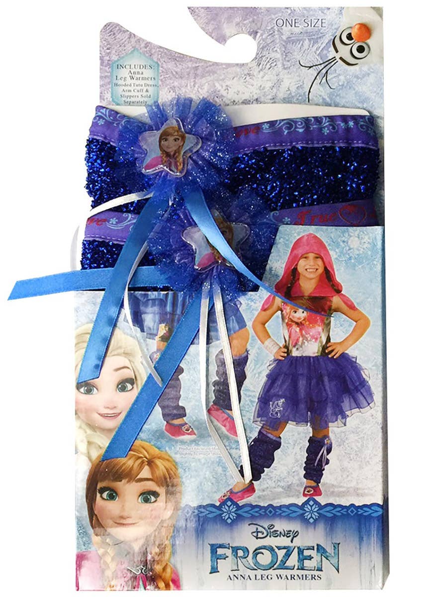 Image of Frozen Princess Anna Metallic Blue Leg Warmers - Packaging Image