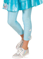 Image of Frozen Queen Elsa Girl's Blue Glitter Footless Tights - Main Image