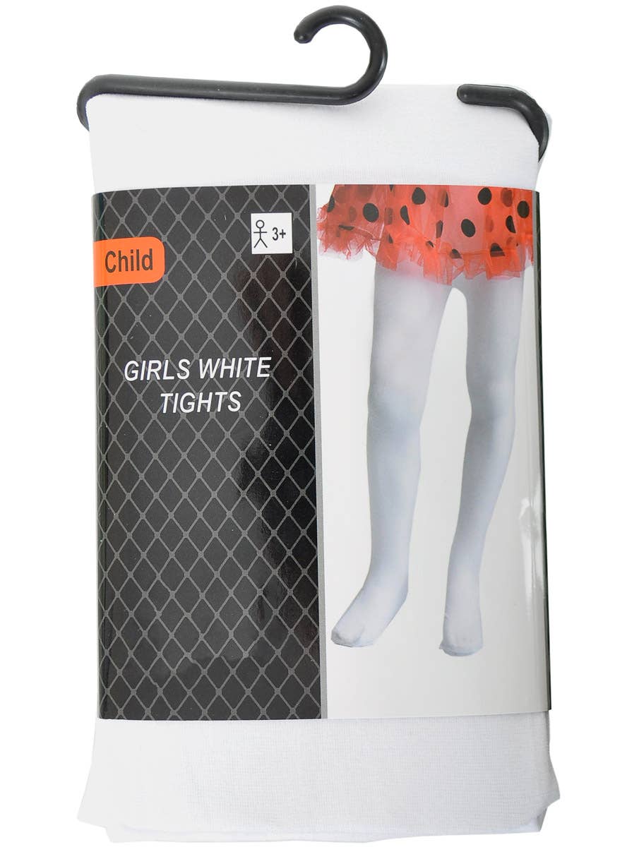 Image of Opaque White Full Length Girl's Costume Stockings