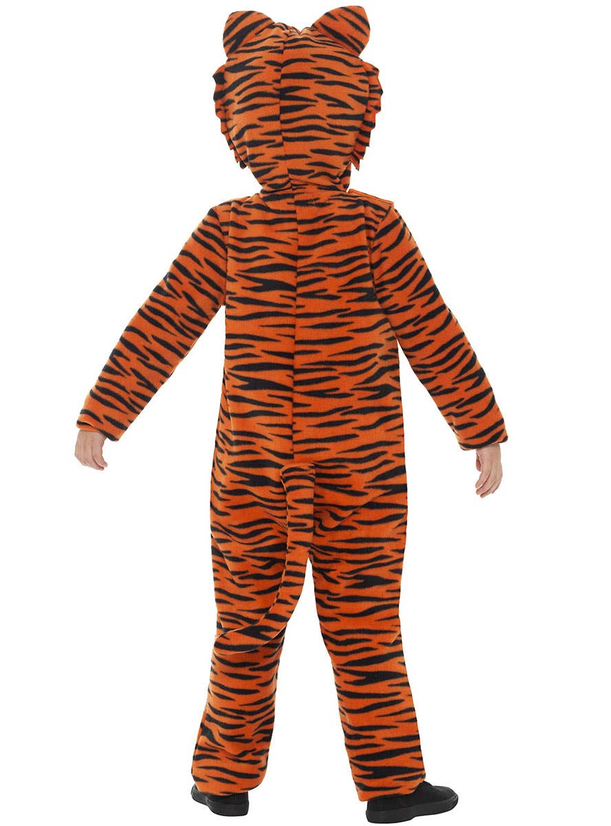 Image of Jungle Tiger Girls Animal Jumpsuit Onesie Costume - Back Image