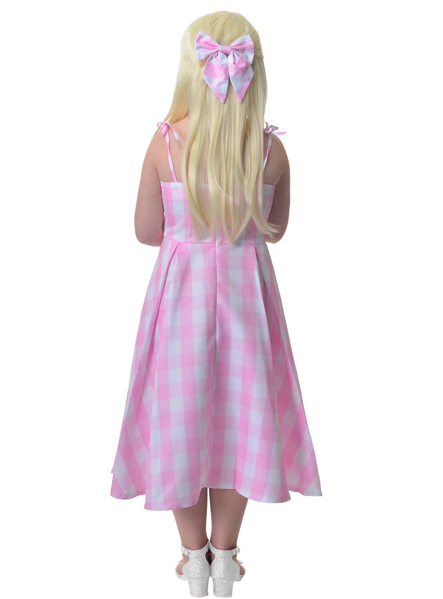 Image of Pastel Pink Gingham Doll Girl's Costume - Back Image