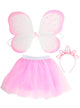 Image of Glittery Pink Fairy Tutu Wings and Headband Costume Set