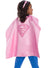 Image of Supergirl Girl's Pink Costume Cape and Headband - Close View