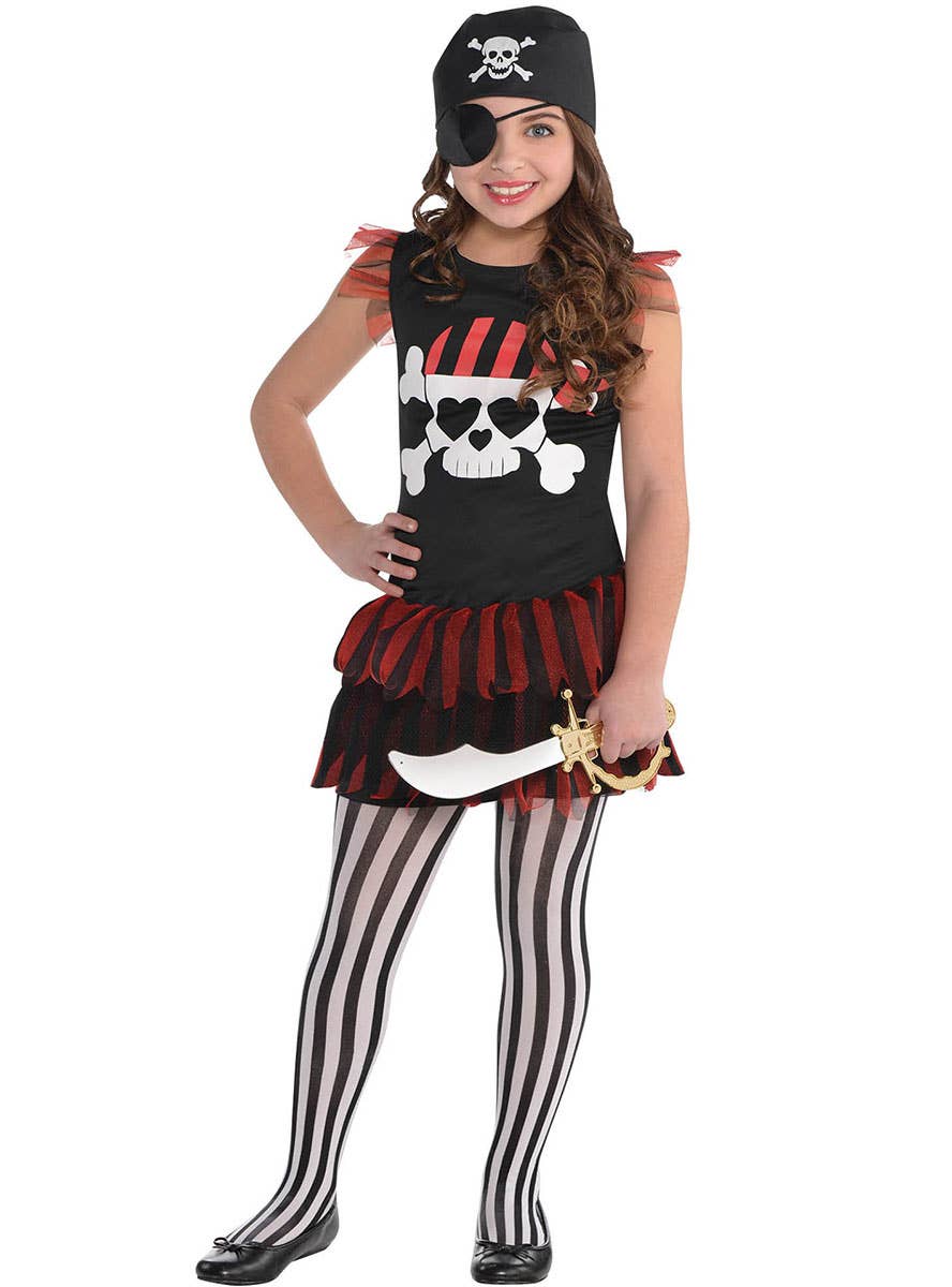 Image of Fearsome Pirate Girls Costume T-Shirt Dress - Main Image
