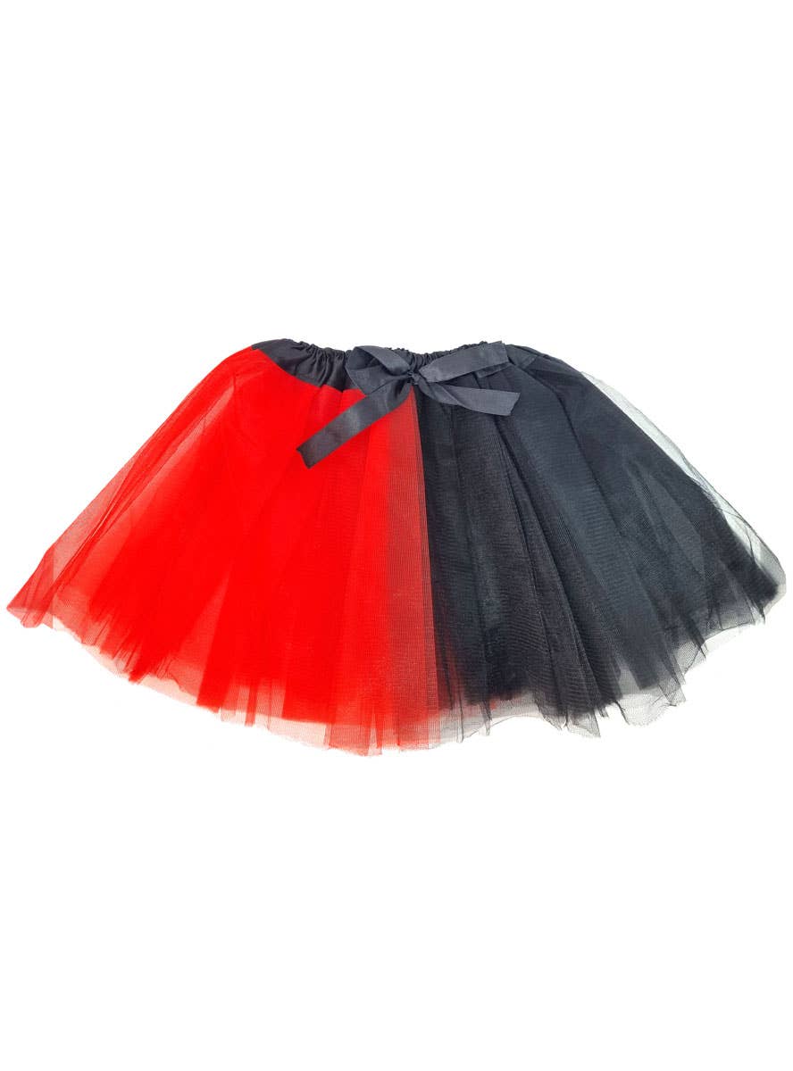 Image of Split Red and Black Tulle Girl's Costume Tutu