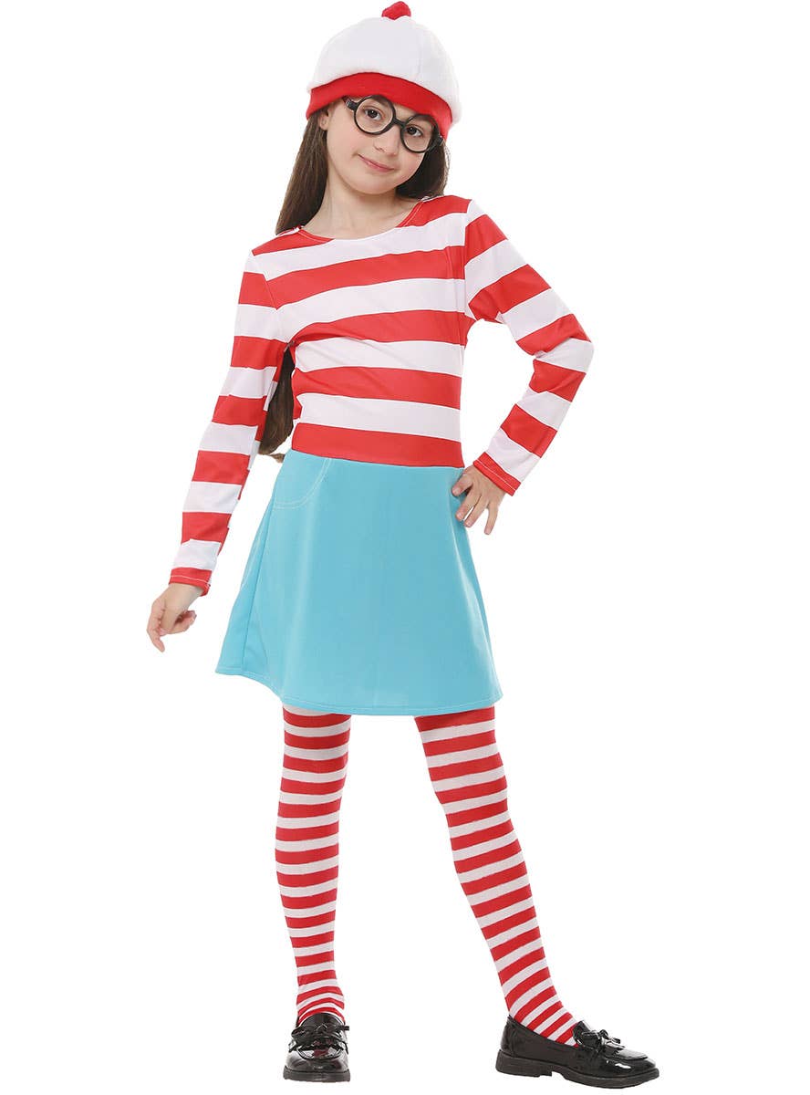 Image of Where's Wally Girl's Wenda Book Week Costume - Alternate View