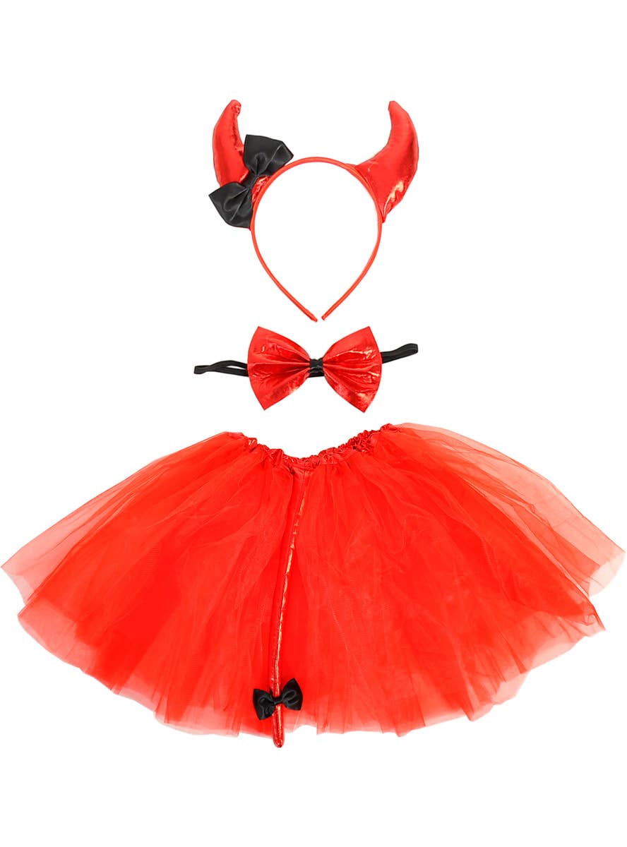 Charming Red Devil Girls Tutu Halloween Costume Kit