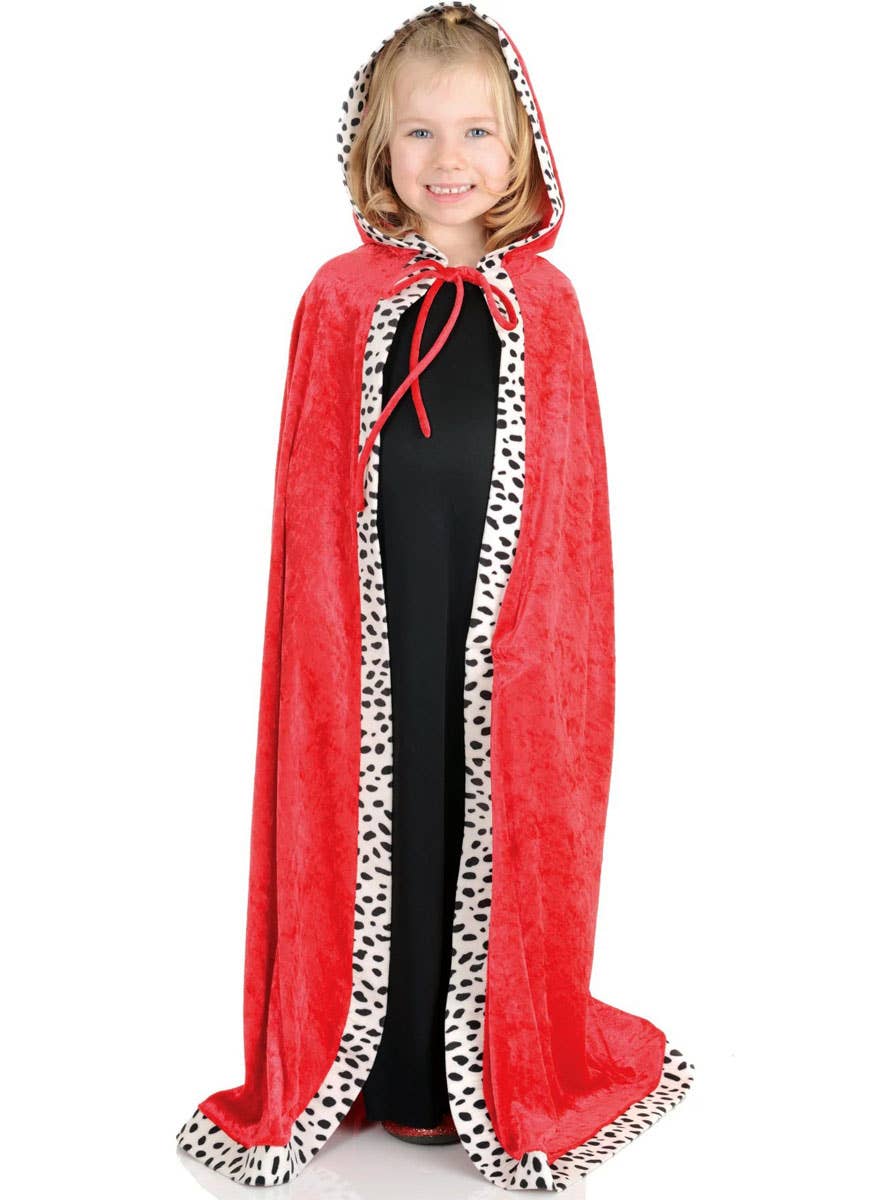 Image of Lush Red Velvet Renaissance Queen Girls Costume Cape