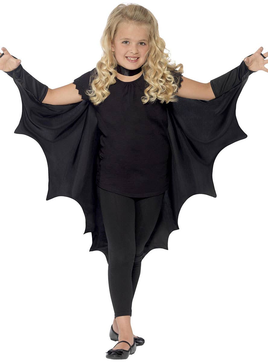 Image of Vampire Bat Wings Girls Cape Costume Accessory