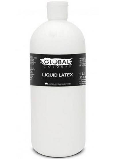 Global Colours 1 Litre White Liquid Latex Special Effects Makeup