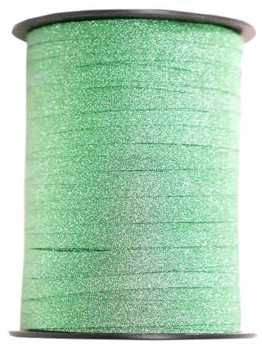 Image of Green Glitter 227m Long Flat Curling Ribbon