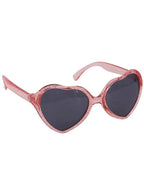 Image of Glitter Heart Shaped Pink Costume Sunglasses