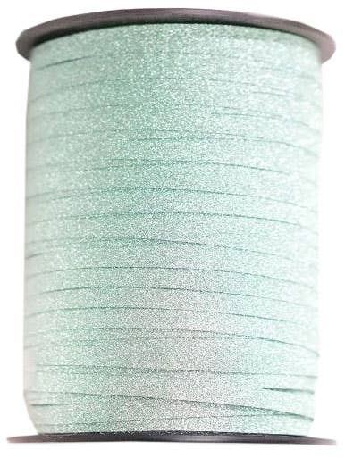Image of Mint Green Glitter 227m Long Flat Curling Ribbon