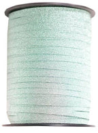 Image of Mint Green Glitter 227m Long Flat Curling Ribbon