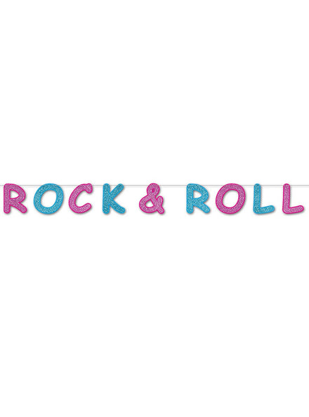 Image of 50s Rock & Roll Glitter Banner Decoration - Main Image