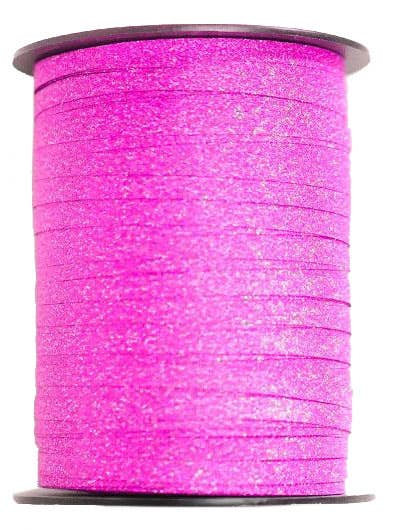 Image of Glitter Rose Pink 227m Long Flat Curling Ribbon