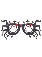 Image of Glitter Black Spider Legs and Web Halloween Costume Glasses