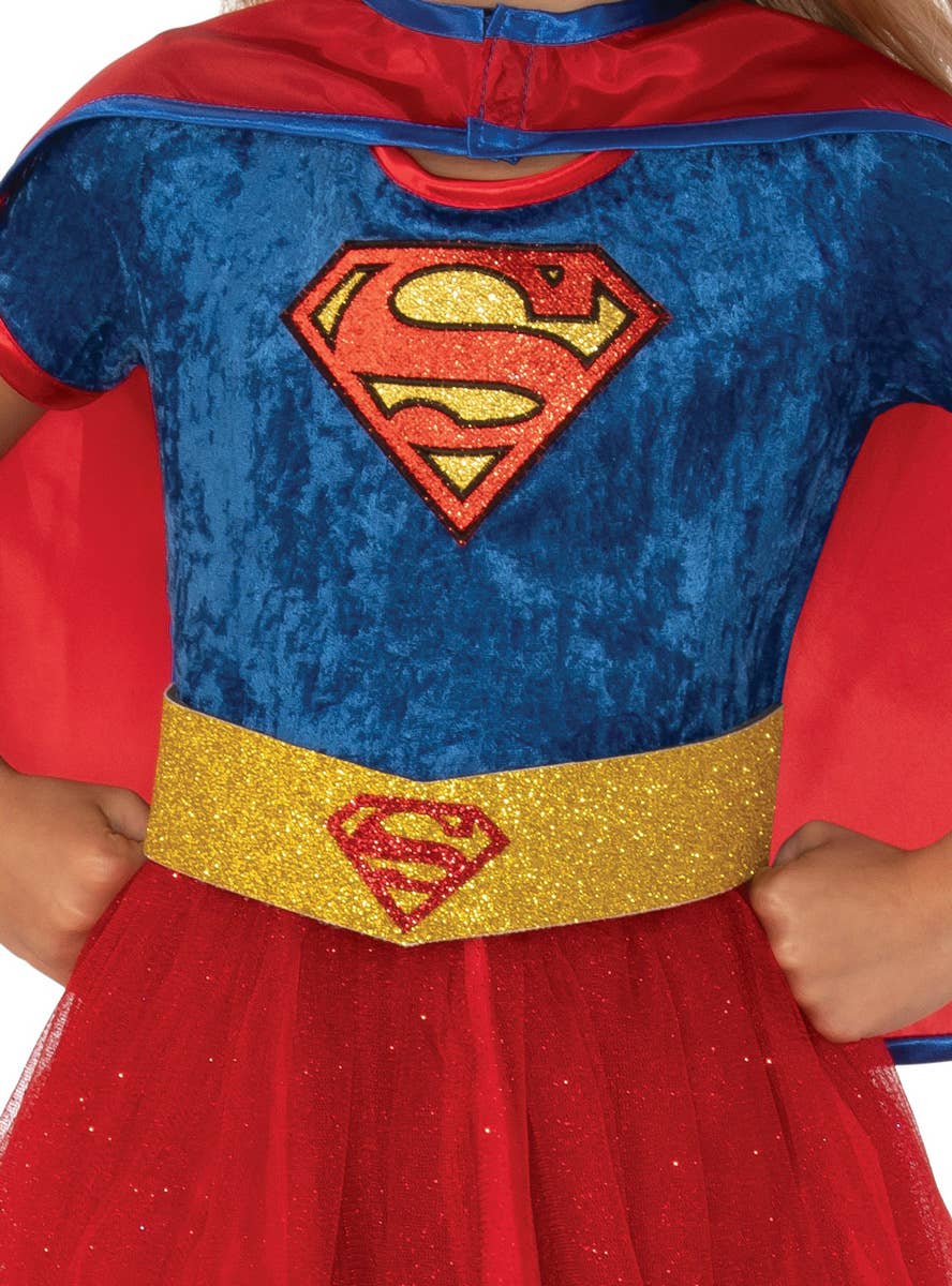 Image of Supergirl Girl's DC Comics Superhero Costume - Close Image 1