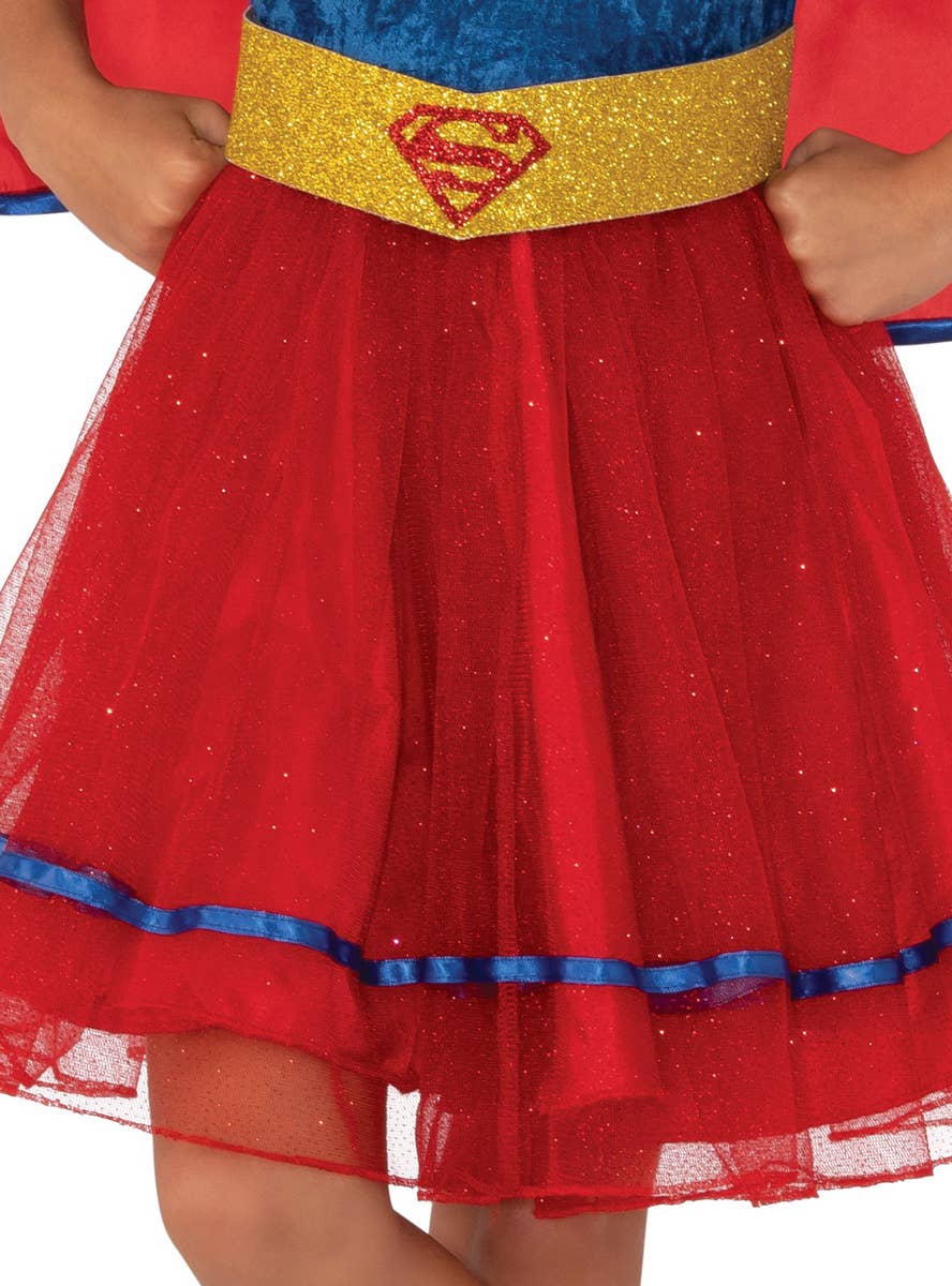 Image of Supergirl Girl's DC Comics Superhero Costume - Close Image 2