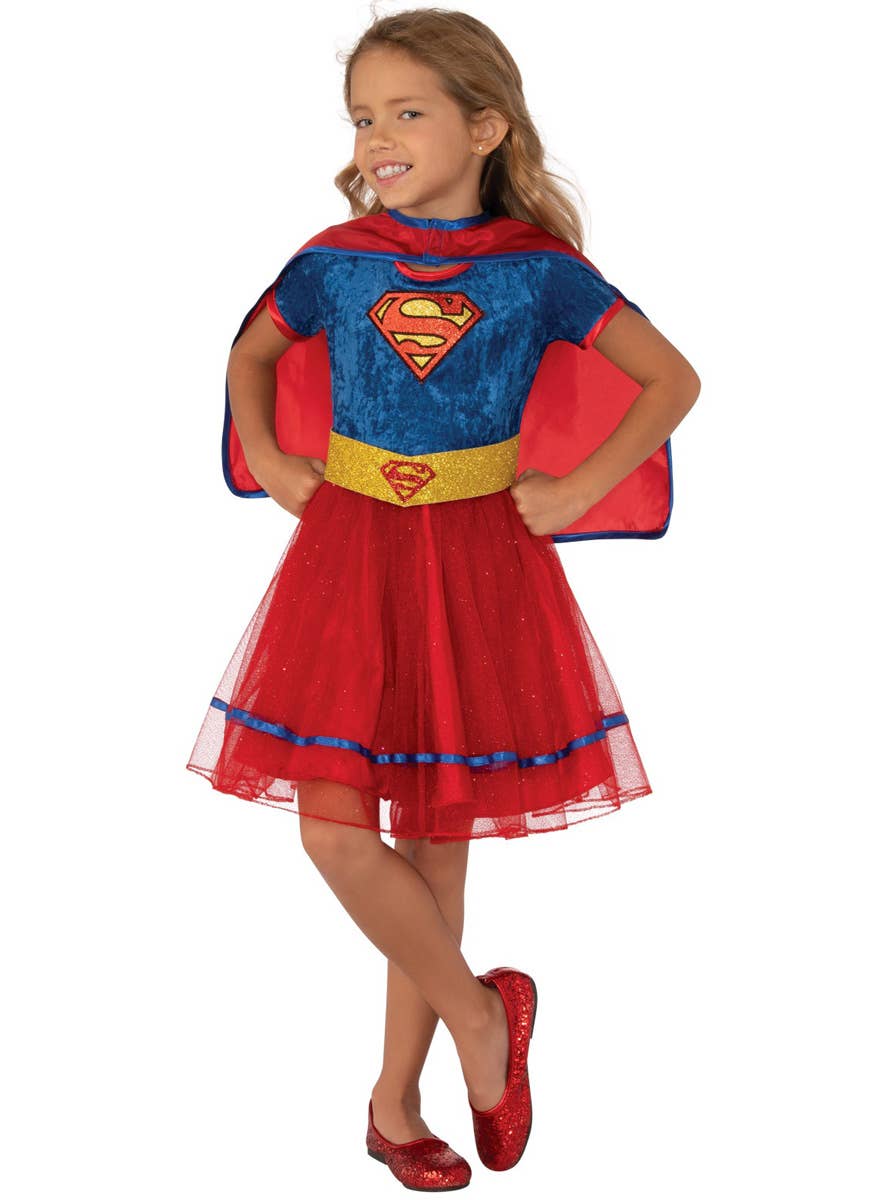 Image of Supergirl Girl's DC Comics Superhero Costume - Main Image