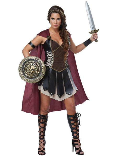 Image of Glorious Gladiator Princess Women's Fancy Dress Costume - Front View