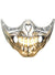 Image of Half Face Silver and Gold Skeleton Halloween Mask