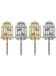 Image of Gold and Silver Reversible 4 Pack Bird Cage Cake Toppers