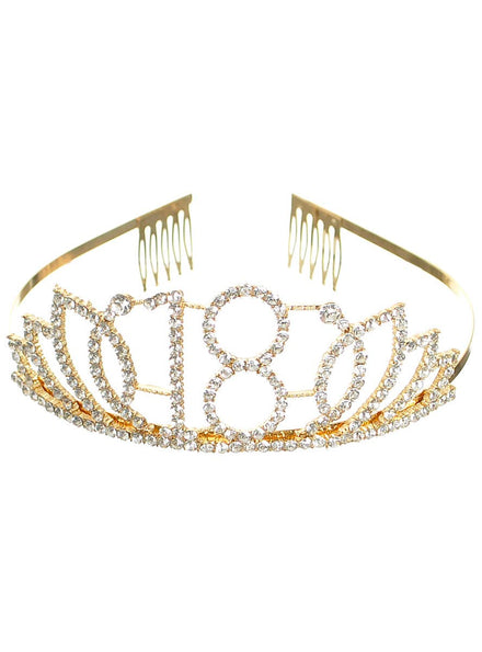 Image of 18th Birthday Gold and Silver Rhinestone Tiara