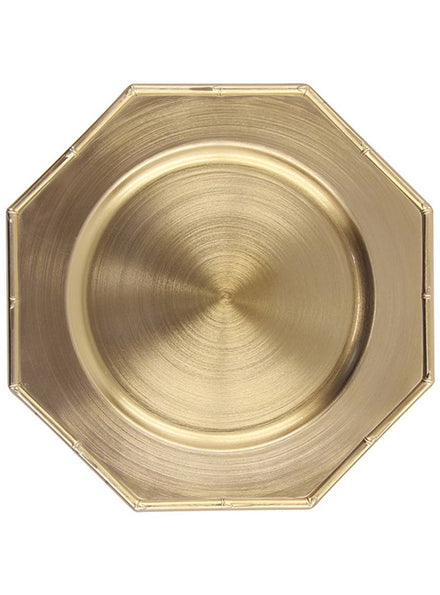 Image of Gold Bamboo Trim Charger Party Plate