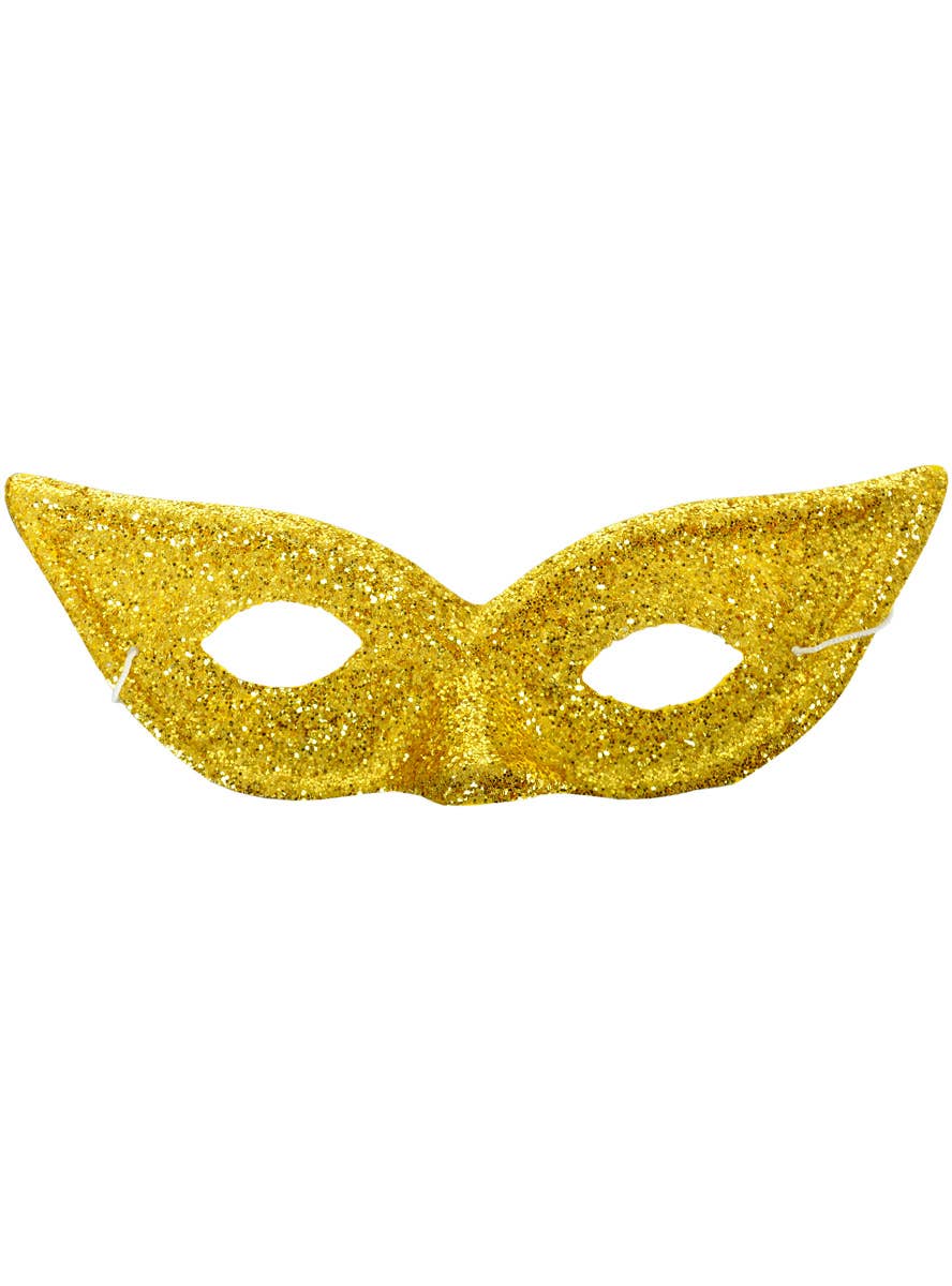 Image of Glittery Gold Harlequin Masquerade Eye Mask