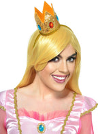 Image of Jewelled Gold Glitter Mini Crown on Headband - Main Image