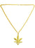 Image of Hippie Gold Marijuana Leaf Costume Necklace - Main Image